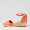 Skip Bright Orange Natural Rope Leather Espadrilles