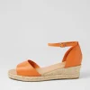 Skip Lrg Orange Natural Rope Leather Espadrilles