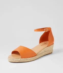 Skip Lrg Orange Natural Rope Leather Espadrilles