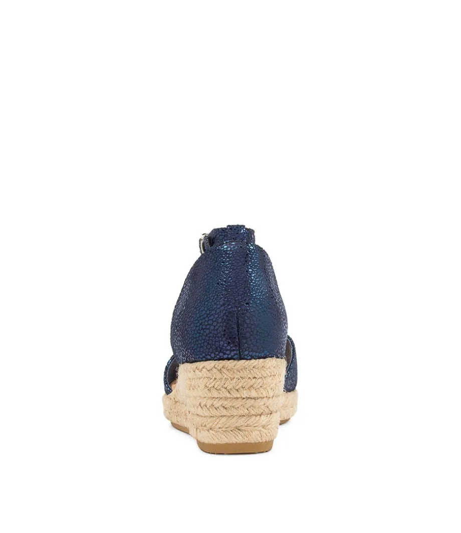 Skip Navy Speckle Leather Sandals