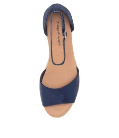 Skip Navy Speckle Leather Sandals