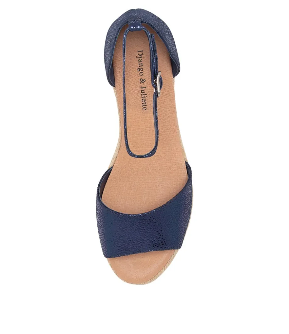 Skip Navy Speckle Leather Sandals