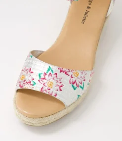 Skip Silver Fuchsia Leather Espadrilles