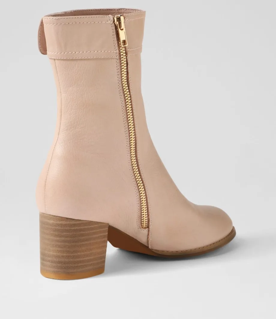 Skyy Nude Leather Chelsea Boots