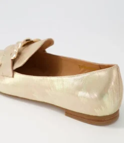 Socoro Gold Scratch Leather Loafers