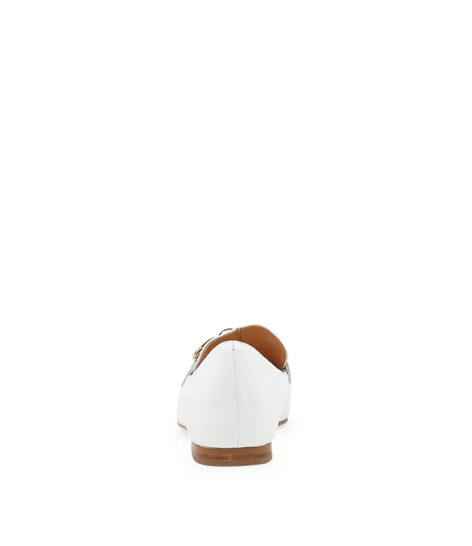 Socoro White Leather Loafers