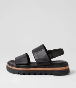 Soner Black Leather Sandals