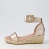 Sprout Champagne Leather Buckle Espadrilles