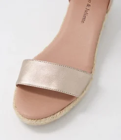 Sprout Champagne Leather Buckle Espadrilles
