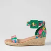 Sprout Emerald Flowermania Leather Sandals