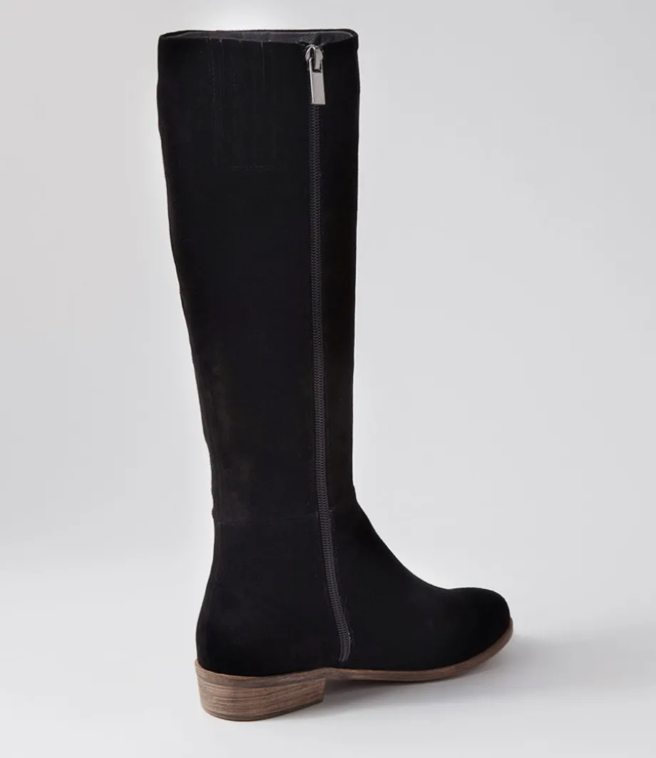 Strath Black Suede Knee High Boots