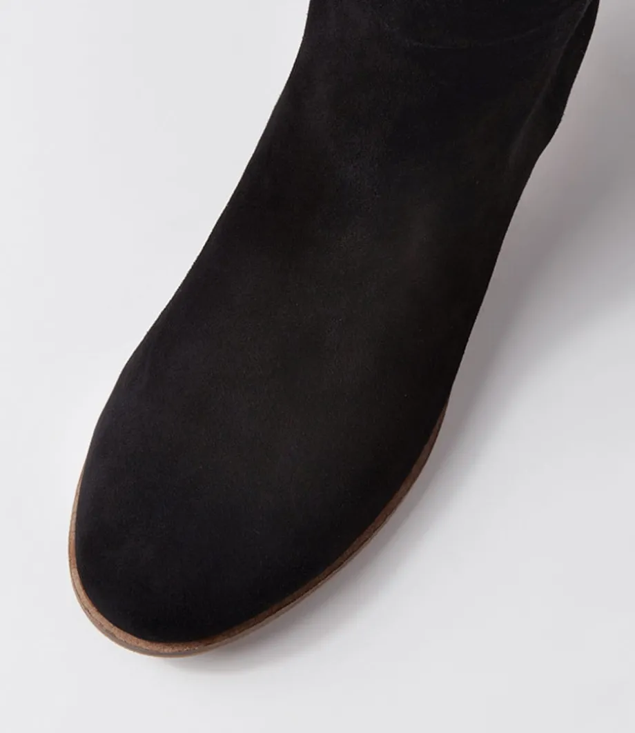 Strath Black Suede Knee High Boots