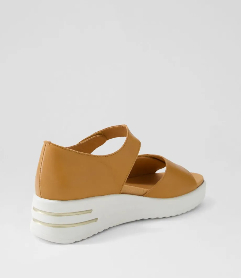 Sunnieys Xw Dark Tan White Leather Sandals
