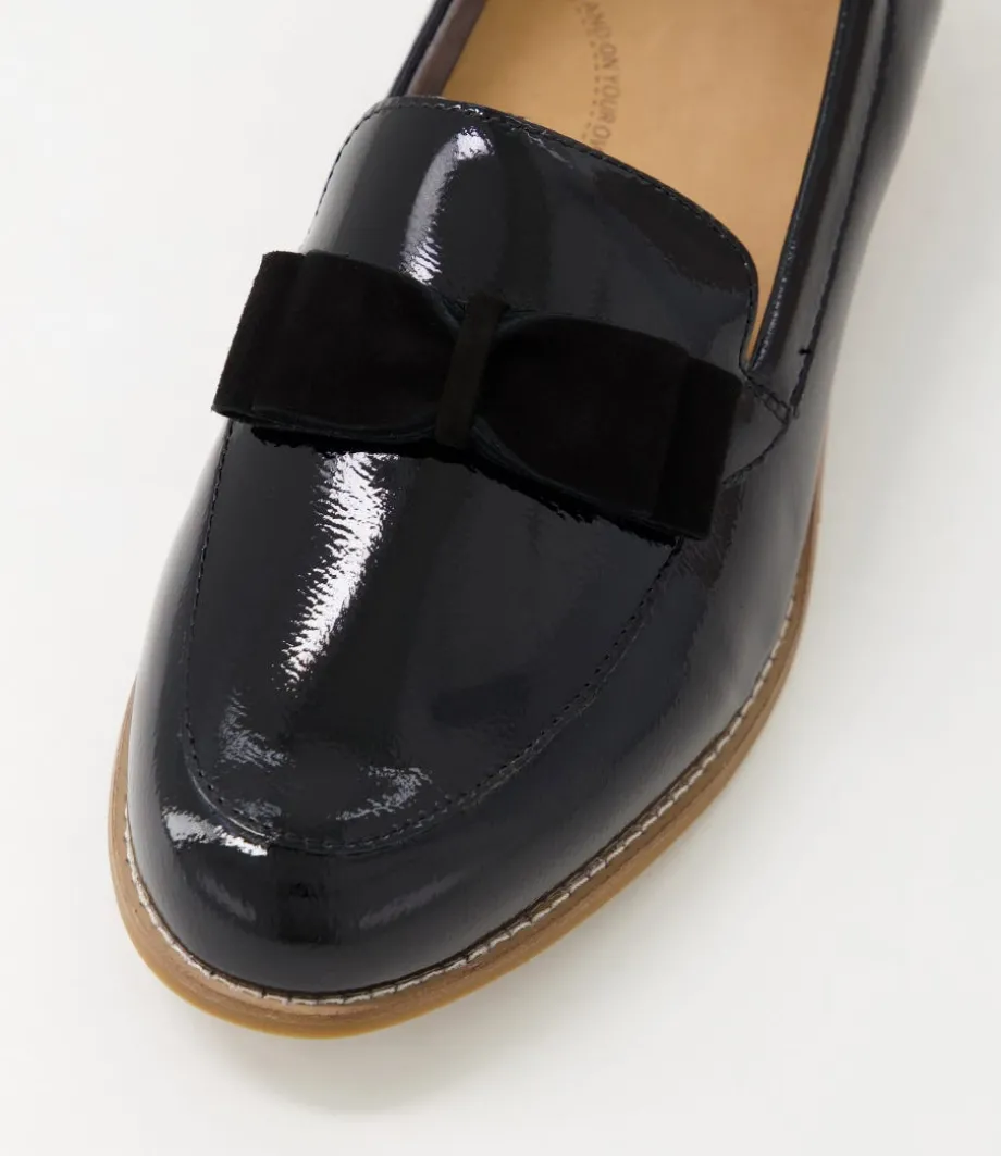 Talise Xf Black Patent Suede Loafers
