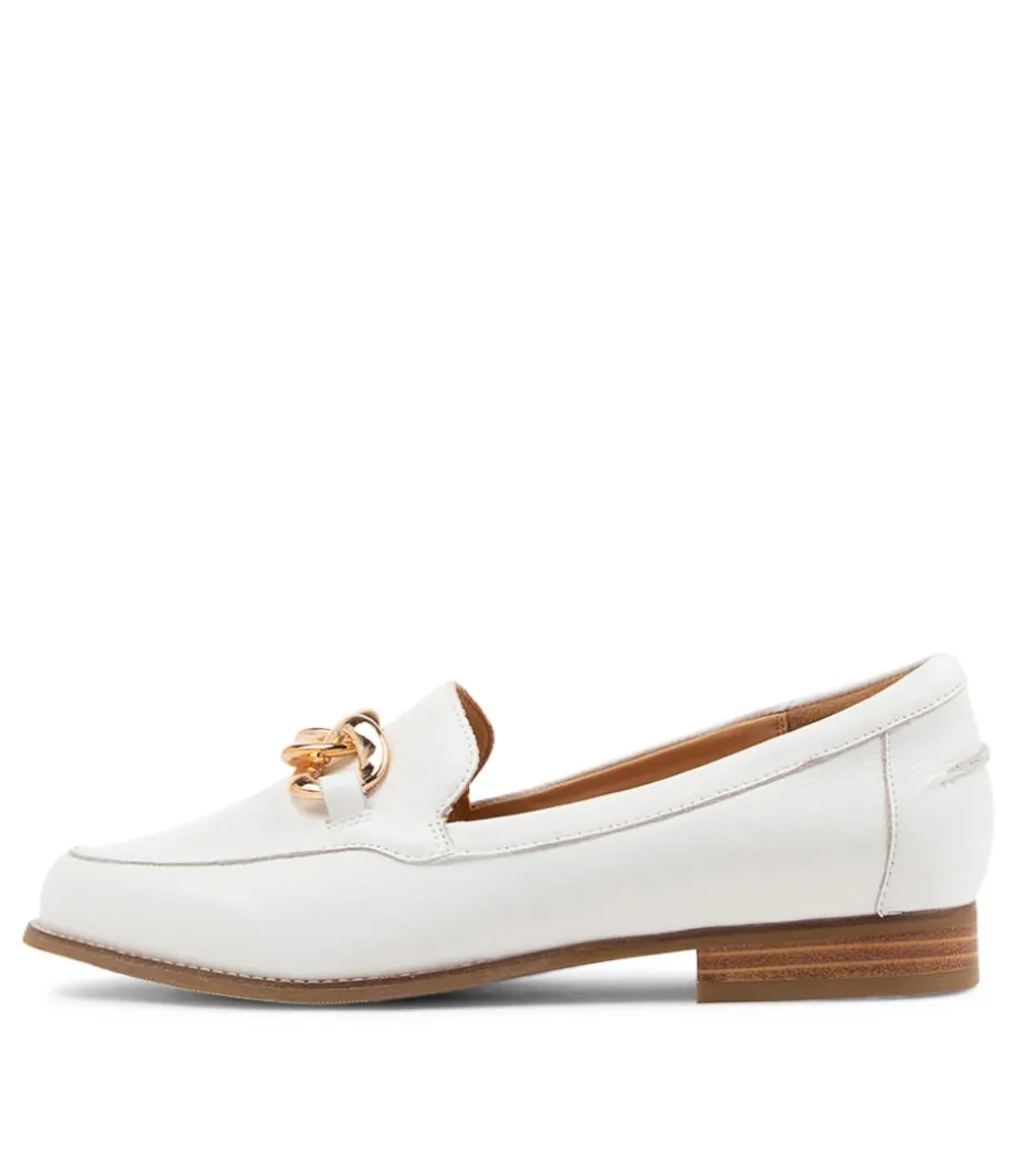 Tamya Xf White Leather Loafers