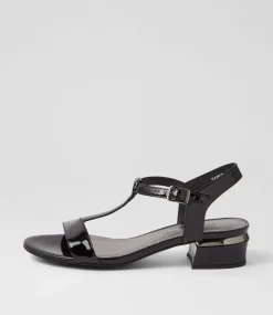 Taner Black Patent Leather Sandals