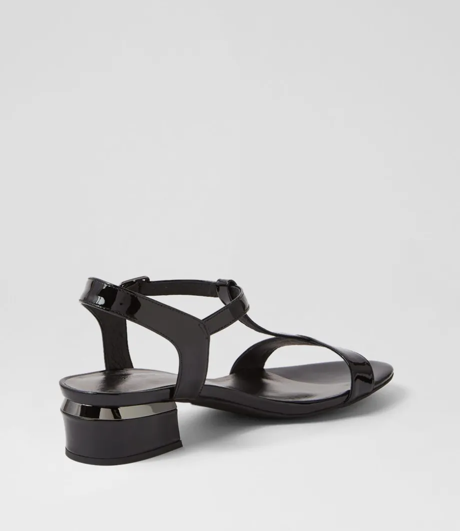 Taner Black Patent Leather Sandals