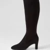 Teddie Black Suede Knee High Boots