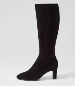 Teddie Black Suede Knee High Boots