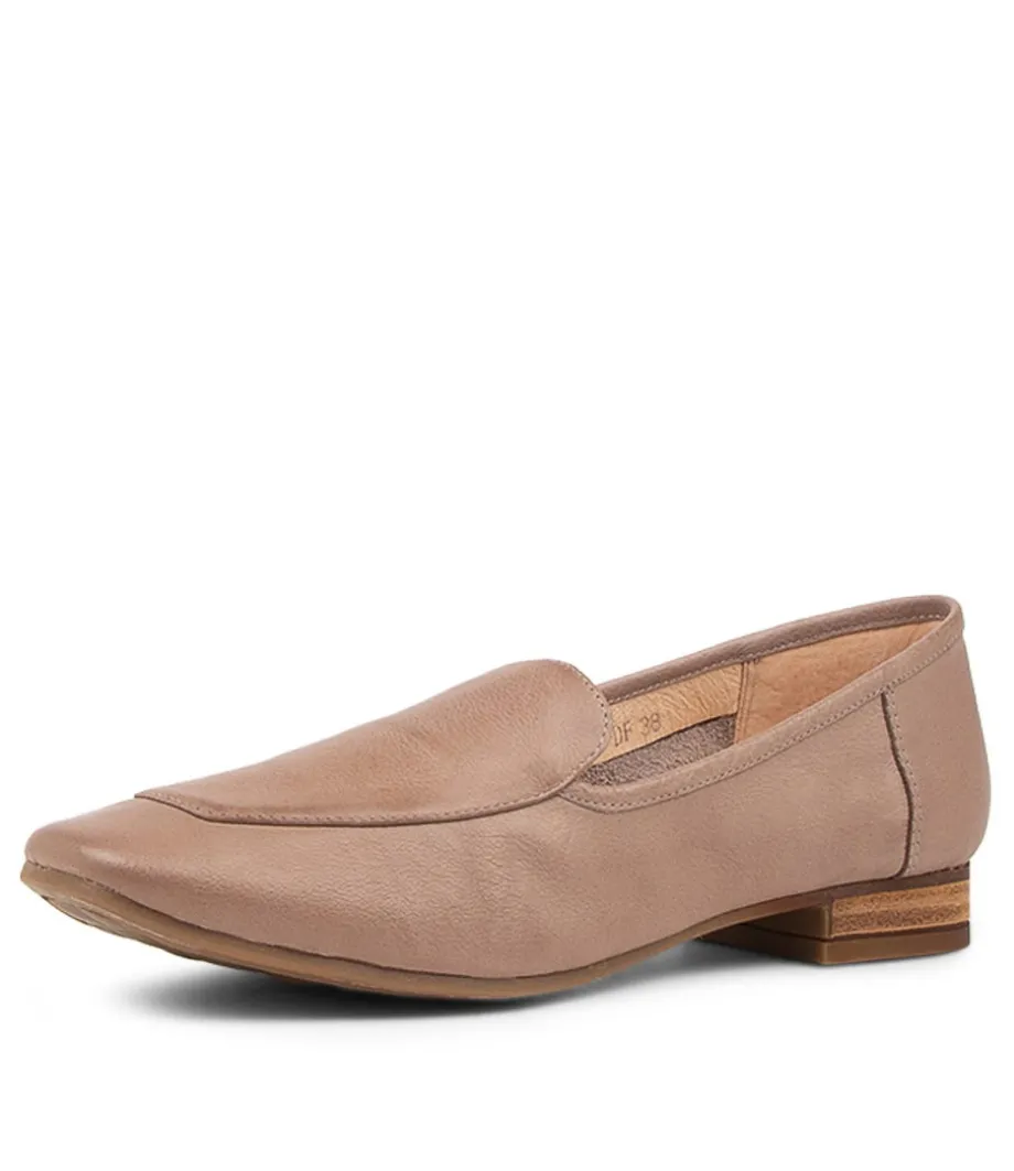 Temimie Dark Taupe Leather Loafers
