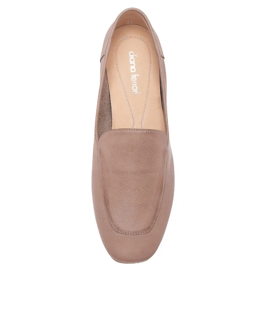 Temimie Dark Taupe Leather Loafers