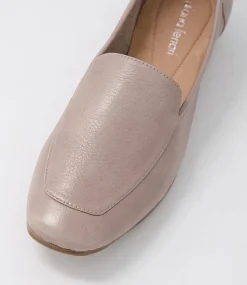 Temimie Dk Stone Leather Flat Shoes