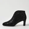 Templess Black Sparkle Suede Ankle Boots