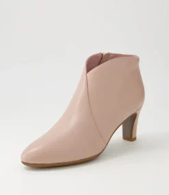 Templess Nude Leather Ankle Boots
