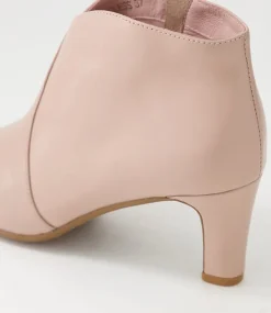 Templess Nude Leather Ankle Boots