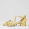 Tenna Gold Glam Leather Sandals