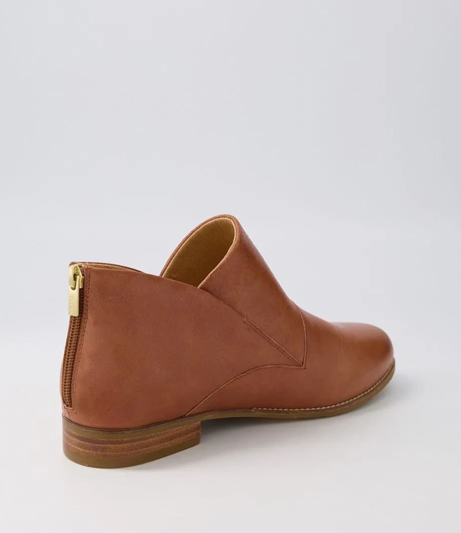 Thiem Xf Cognac Leather Ankle Boots