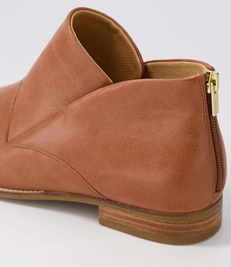 Thiem Xf Cognac Leather Ankle Boots