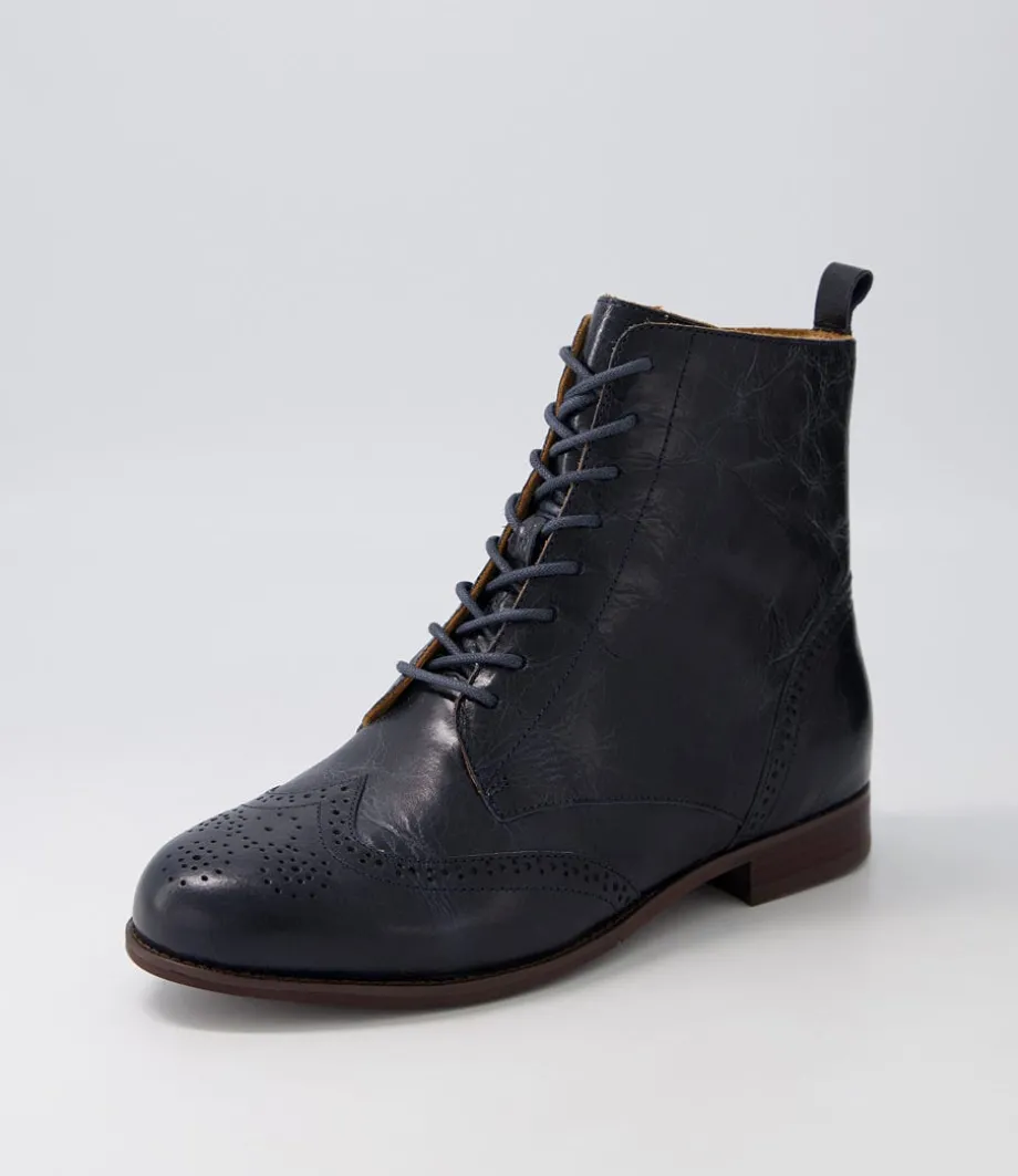 Thron Xf Navy Leather Ankle Boots