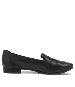 Tilony Black Leather Loafers