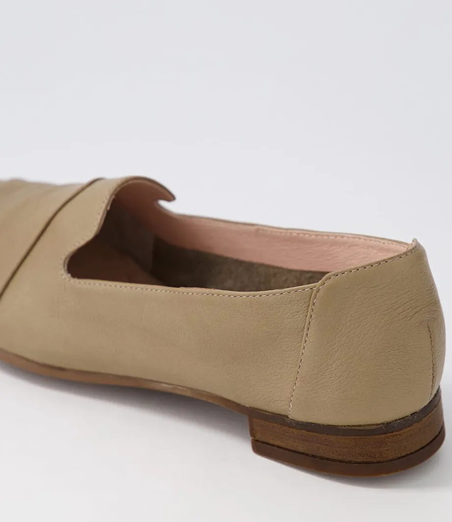 Tilony Khaki Leather Loafers