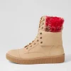 Tombi Almond Multi Nubuck Fabric Lace Up Boots