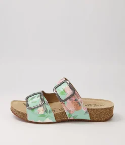 Tonga 64 Mint Leather Slides