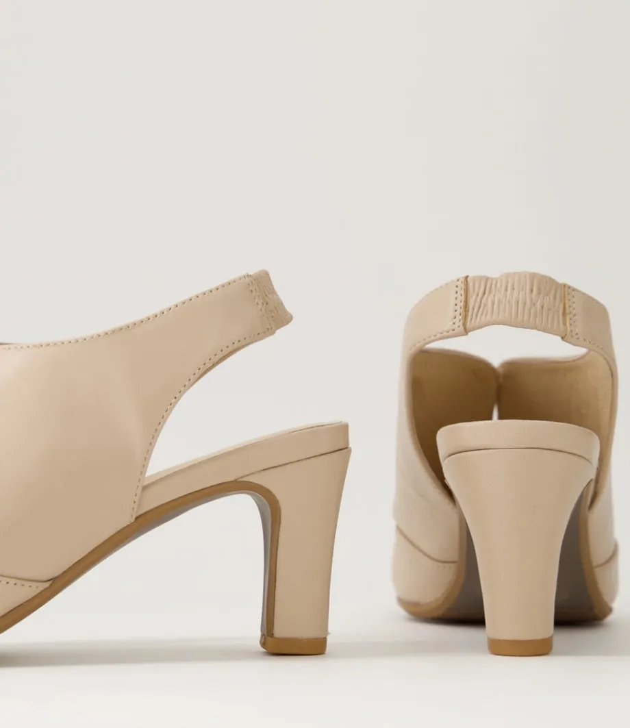 Touba Nude Leather Heels
