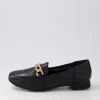 Tucker Black Gold Leather Flat Shoes