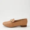 Tucker Dark Tan Gold Leather Flat Shoes