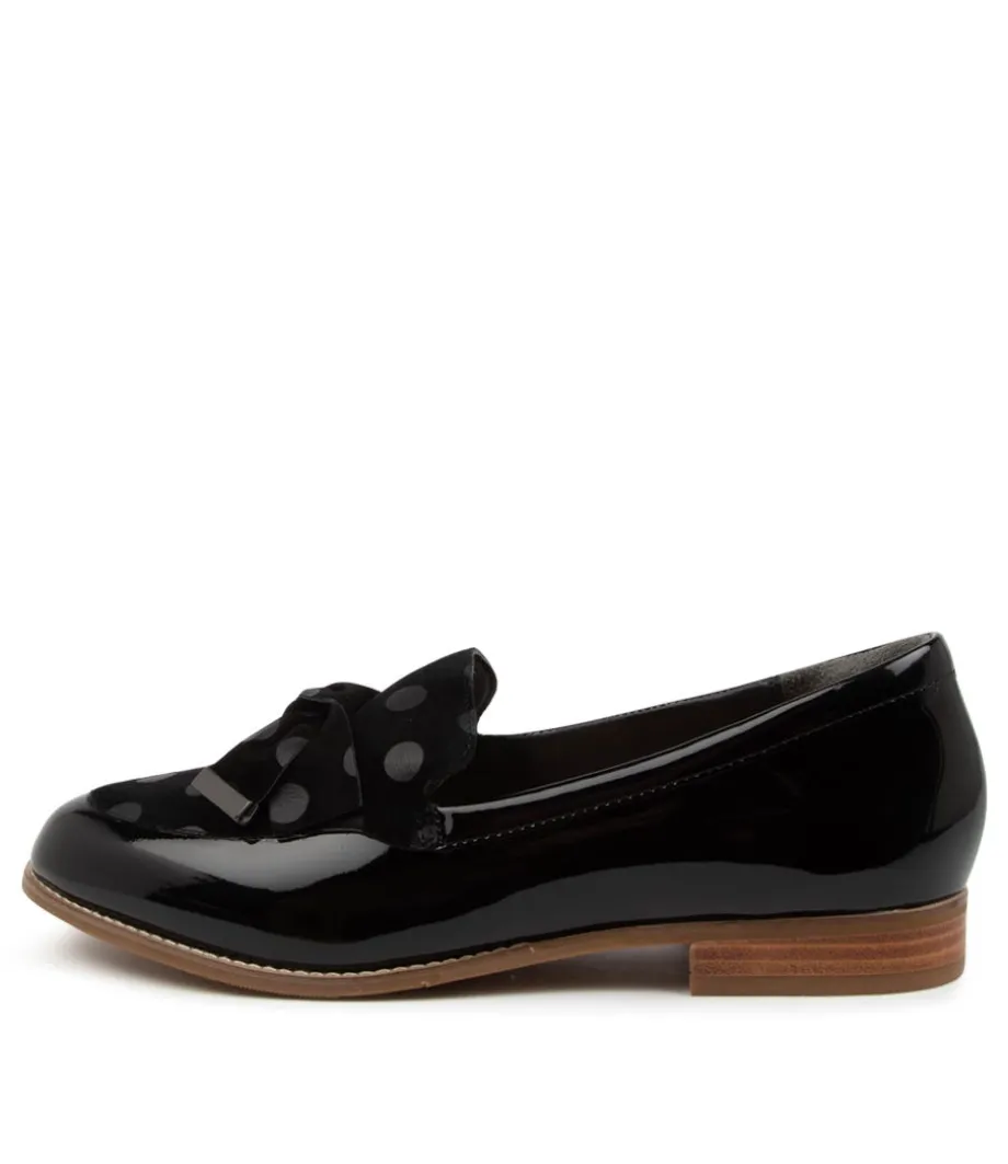 Tulips Xf Black Spot Patent Suede Loafers