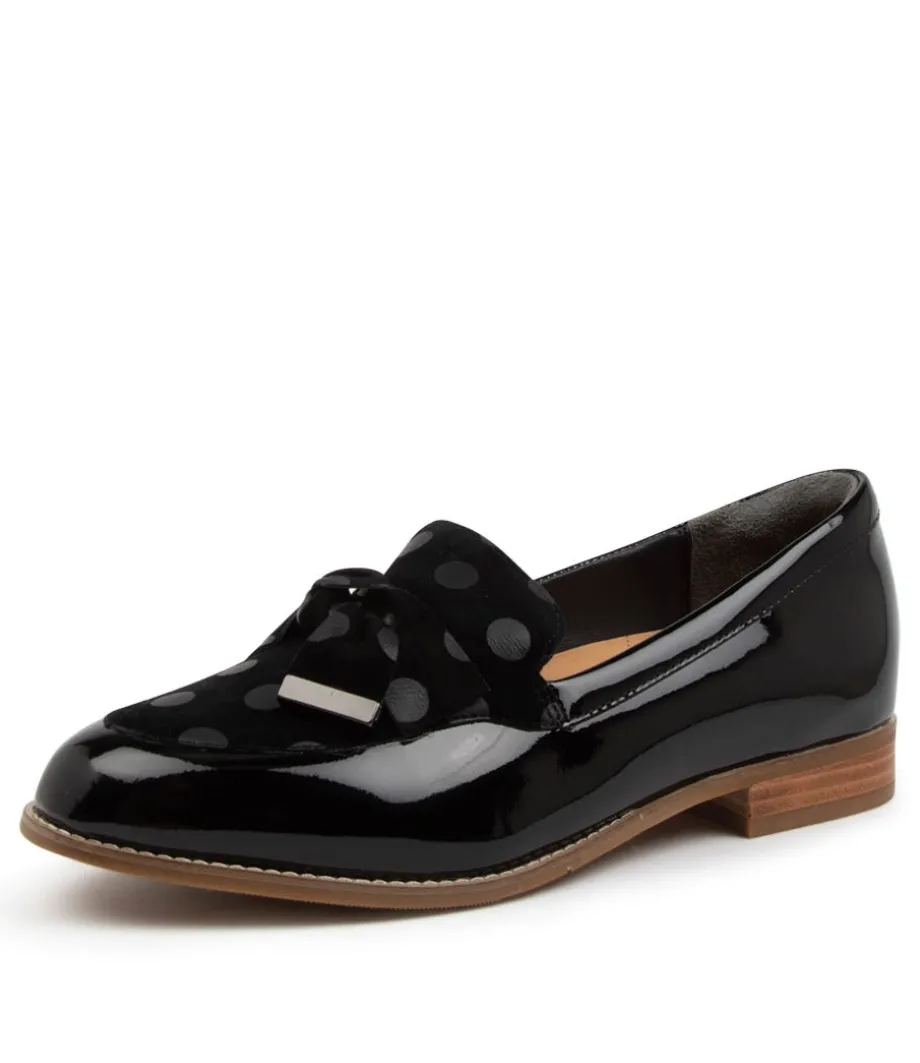Tulips Xf Black Spot Patent Suede Loafers