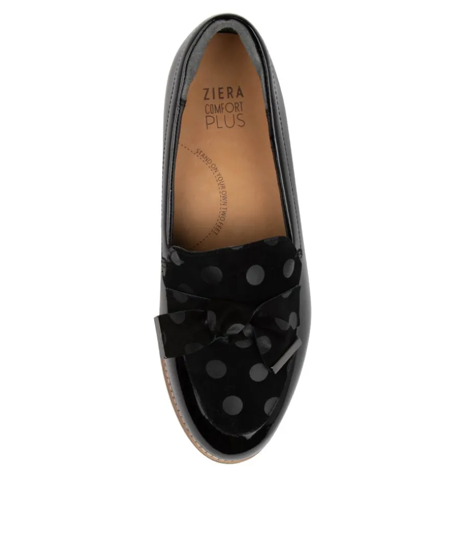 Tulips Xf Black Spot Patent Suede Loafers