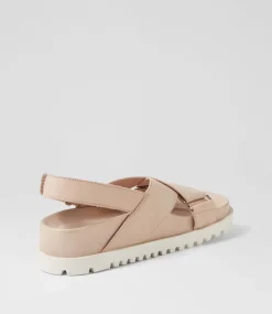 Ubari Nude White Leather Sandals