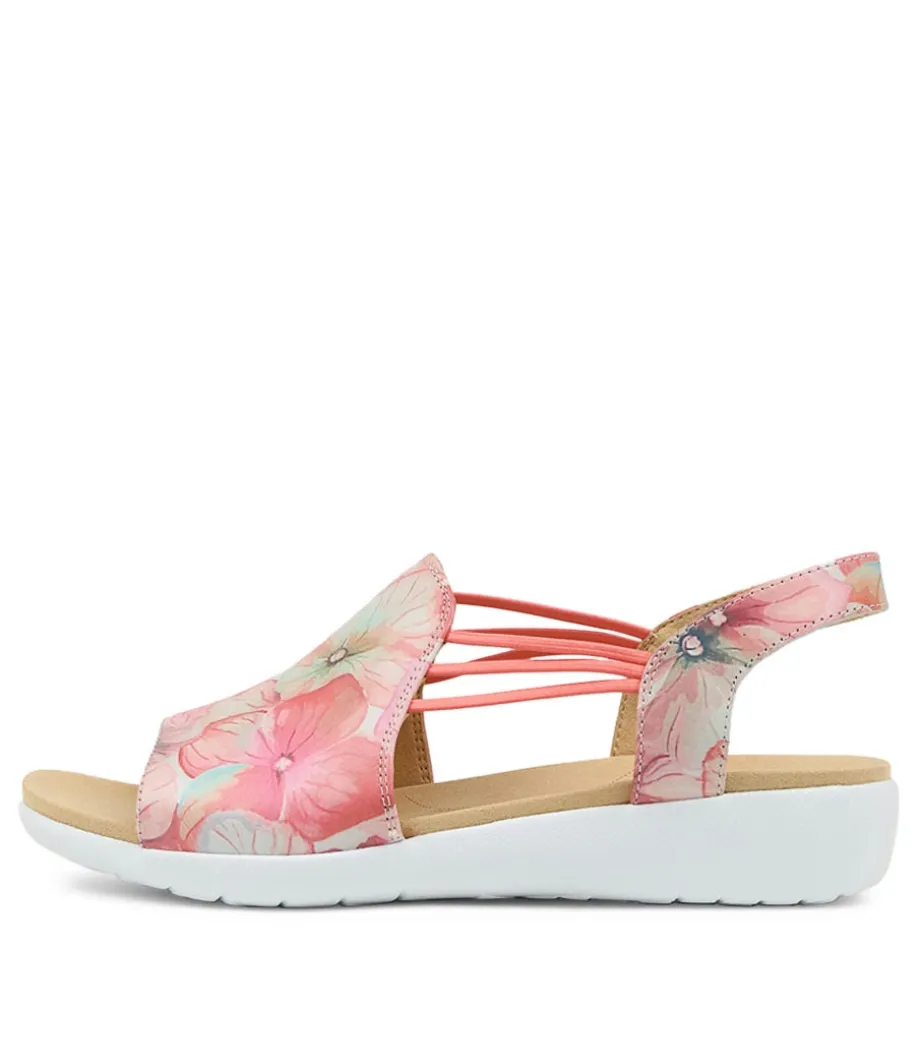 Udhays W Melon Flower Leather Elastic Sandals