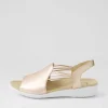 Udhays W Pale Rose Gold Leather Elastic Sandals
