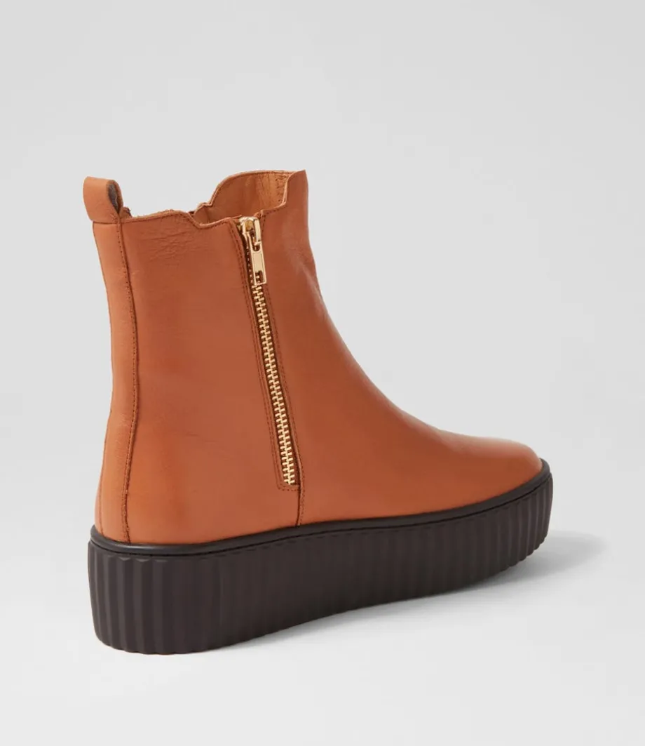Ufast Scotch Choc Leather Ankle Boots