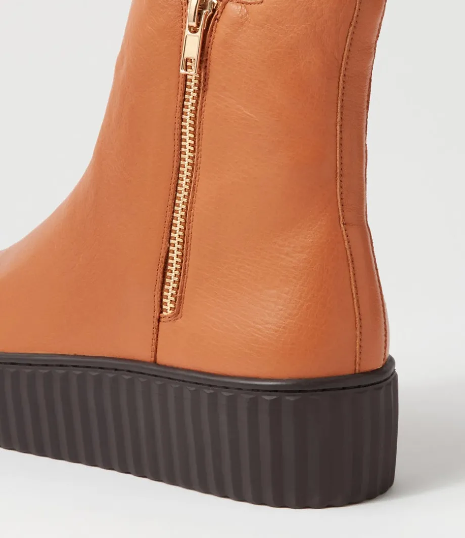 Ufast Scotch Choc Leather Ankle Boots