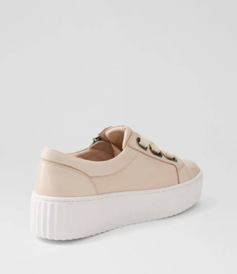 Ufinas Pale Pink White Leather Sneakers