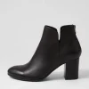 Ufollow Black Leather Ankle Boots